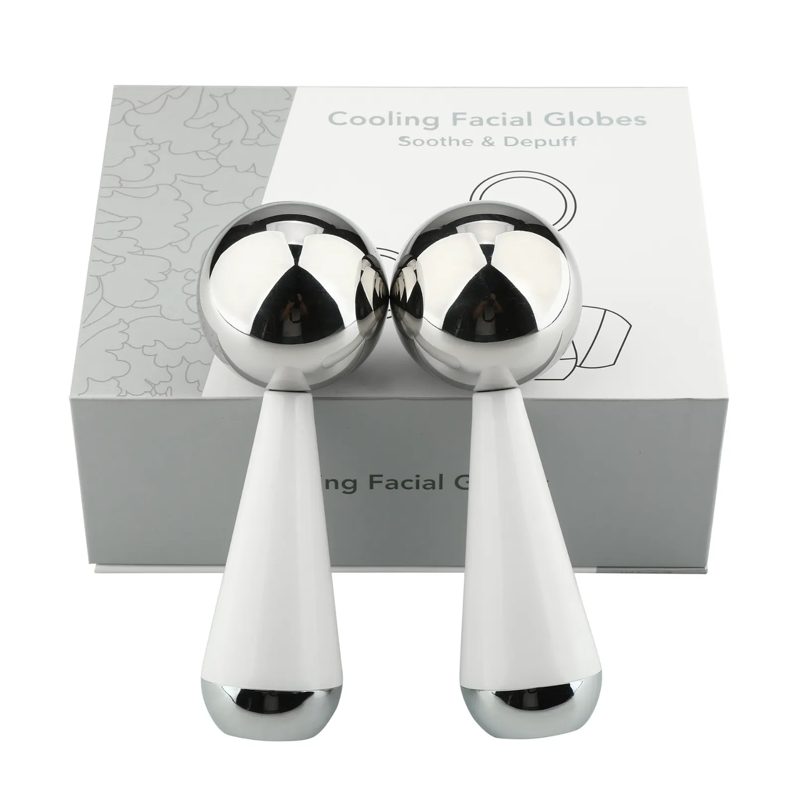 Stainless Steel Cooling Facial Globes — gift boxed